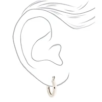 Silver-tone 20mm Tube Hoop Earrings