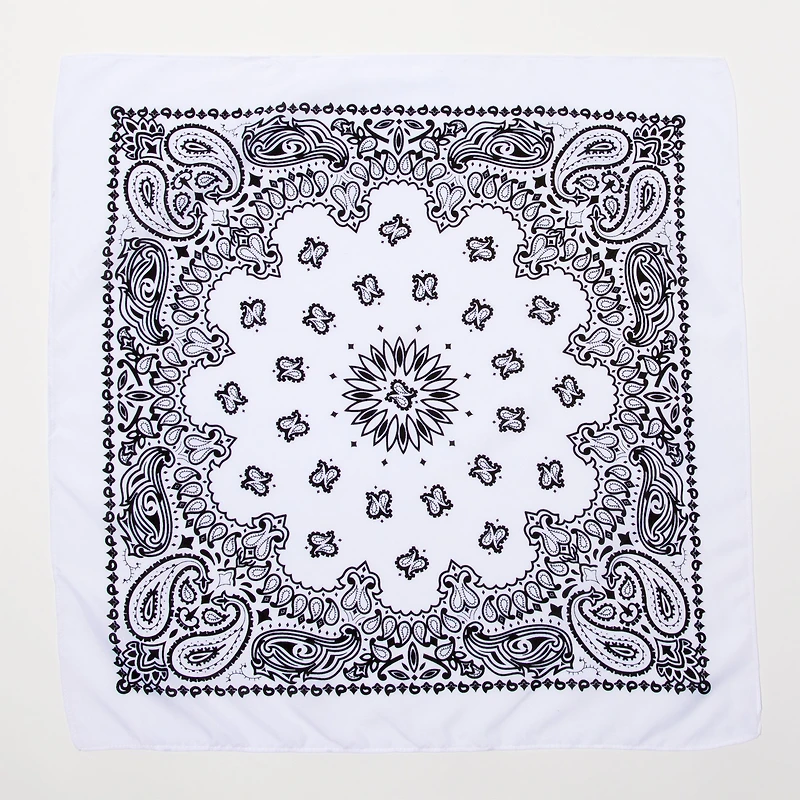 White Paisley Bandana Headwrap