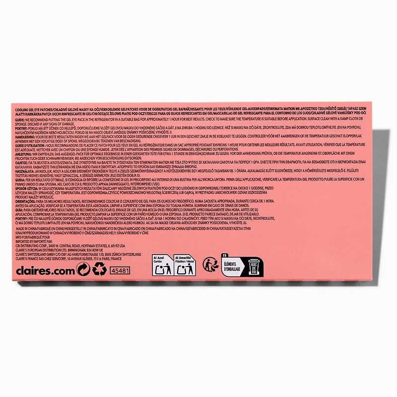 Juicy Peach Cooling Gel Eye Patches - 2 Pack