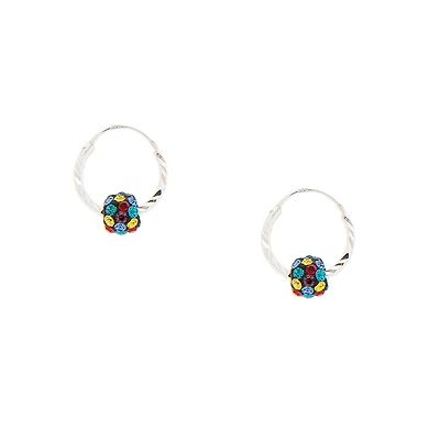 C LUXE by Claire's Sterling Silver 10mm Fireball Hoop Earrings