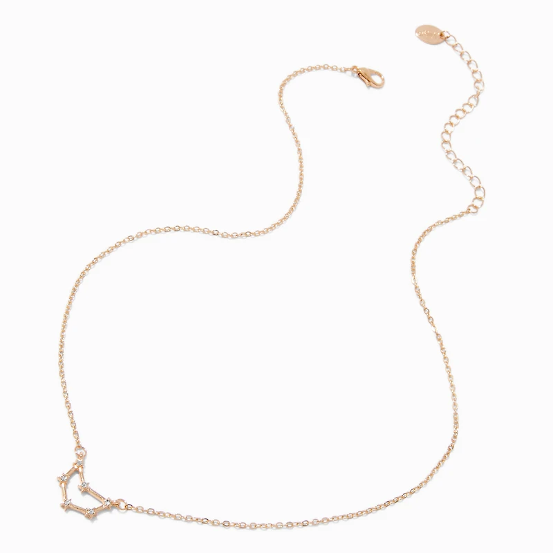 Gold-tone Zodiac Constellation Pendant Necklace - Capricorn