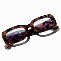 Solar Blue Light Reducing Tortoiseshell Rectangular Clear Lens Frames