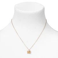 Gold-tone 3D Butterfly Pendant Necklace
