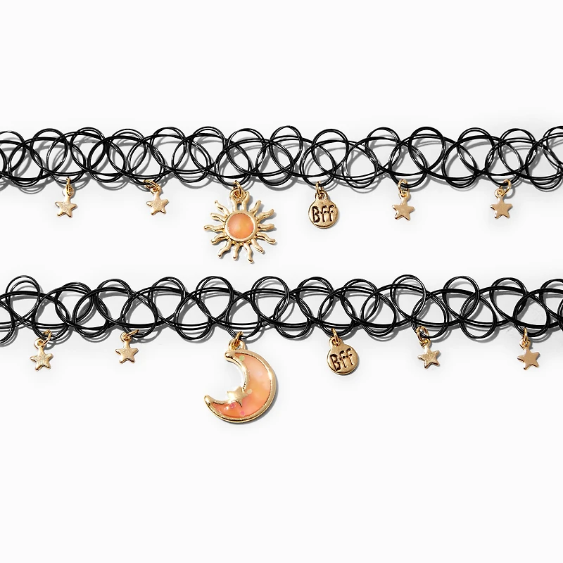 Best Friends Celestial UV Color-Changing Tattoo Choker Necklaces - 2 Pack