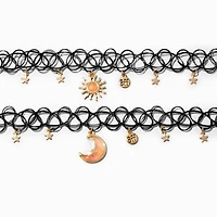 Best Friends Celestial UV Color-Changing Tattoo Choker Necklaces - 2 Pack