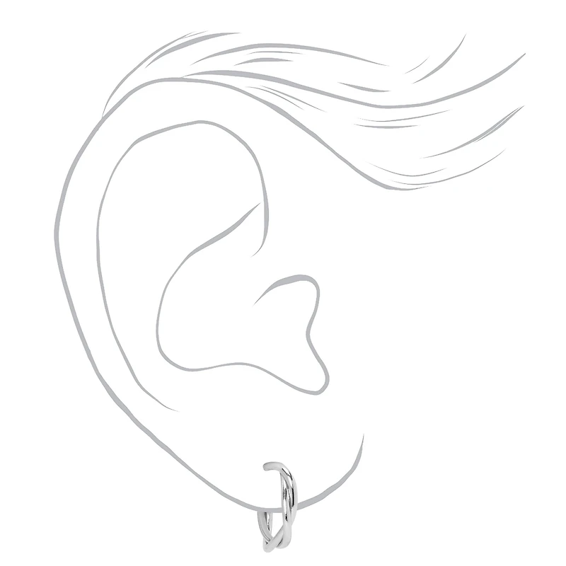 Silver-tone Textured Earrings Set