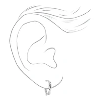 Silver-tone Textured Earrings Set
