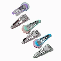 Glitter Happy Face Snap Hair Clips - 6 Pack
