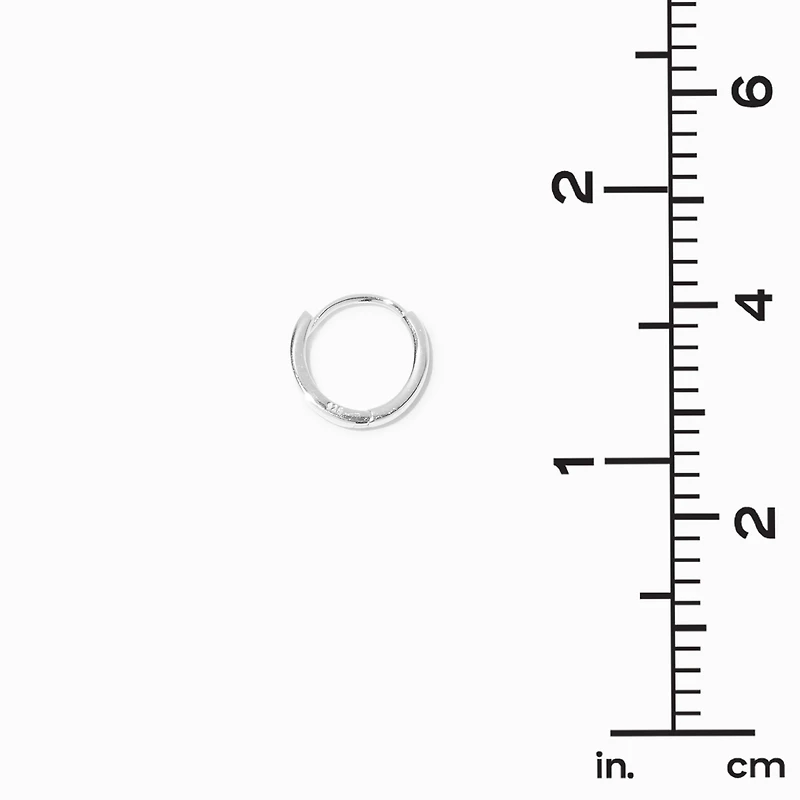 C LUXE by Claire's Sterling Silver 10mm Clicker Hoop Earrings