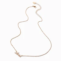 Gold-tone Script Zodiac Pendant Necklace - Aries