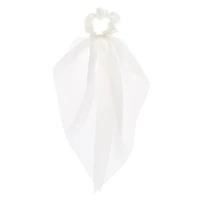 White Small Hair Scrunchie Scarf
