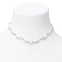 Silver-tone Rhinestone Waves Jewelry Set - 2 Pack