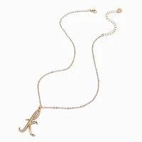 Gold-tone Modern Initial Necklace - K