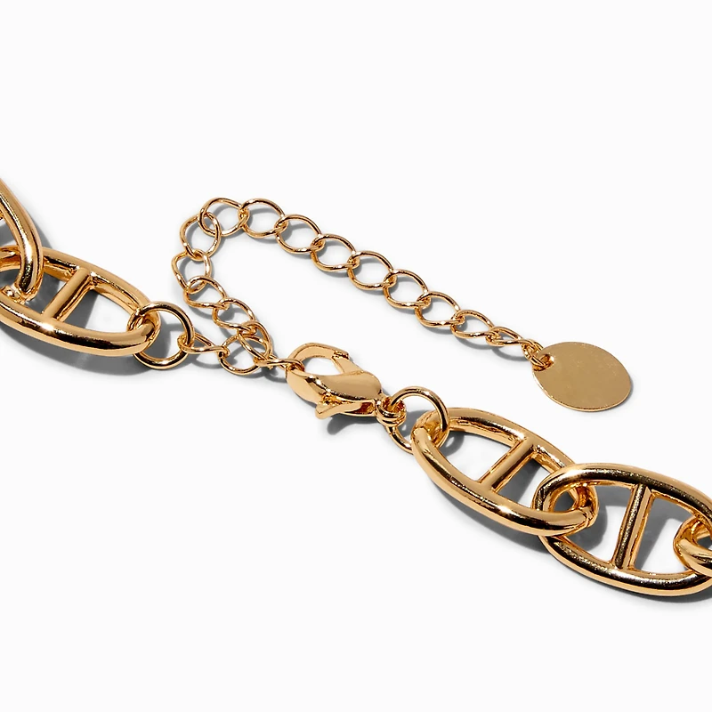 Gold-tone Chunky Pop Tab Chain Necklace