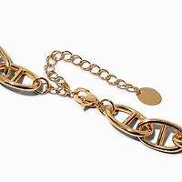 Gold-tone Chunky Pop Tab Chain Necklace