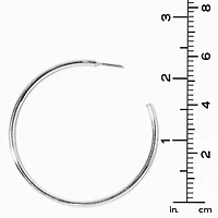 Silver-tone 60mm Tubular Hoop Earrings