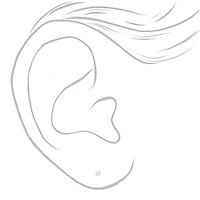 C LUXE by Claire's Sterling Silver Cubic Zirconia 2mm Round Stud Earrings 