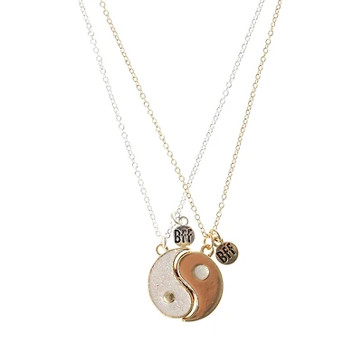 Best Friends Gold Yin Yang Sign Necklaces - 2 Pack
