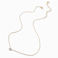 Gold-tone Cubic Zirconia Heart Pendant Necklace