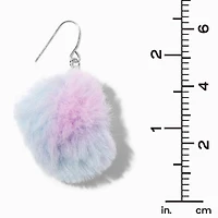 Pink, Purple, & Blue Tie Dye Pom 2" Drop Earrings