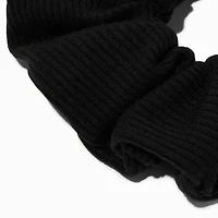 Ribbed Black Hair Scrunchie