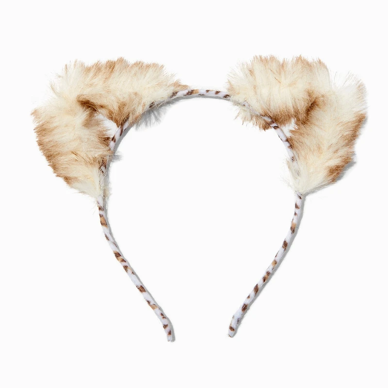 Furry Snow Leopard Ear Headband