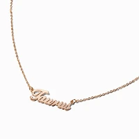 Gold-tone Script Zodiac Pendant Necklace - Taurus 