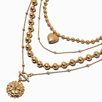 Gold-tone Four Layer Multi-Strand Necklace