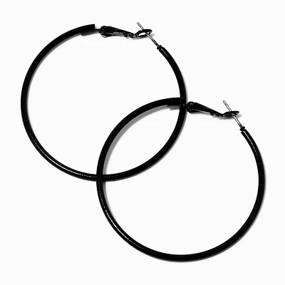 50MM Black Hoop Earrings