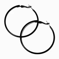 50MM Black Hoop Earrings