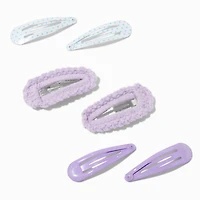 Claire's Club Purple Mixed Snap Hair Clips - 6 Pack