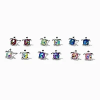 Rainbow Scale Turtle Stud Earrings - 6 Pack