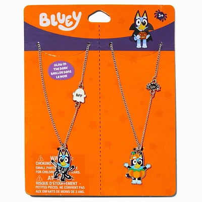 Bluey Best Friends Halloween Glow in the Dark Pendant Necklace Set - 2 Pack