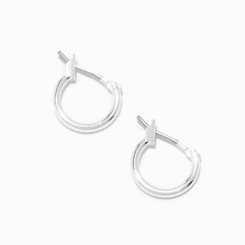 Silver-tone 10mm Mini Hoop Earrings