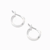 Silver-tone 10mm Mini Hoop Earrings