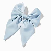 Light Blue Satin Hair Bow Clip