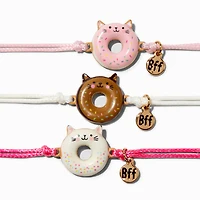 Best Friends Cat Donut Adjustable Bracelets - 3 Pack