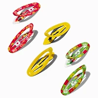 Claire's Club Neon Flower Print Snap Hair Clips - 6 Pack