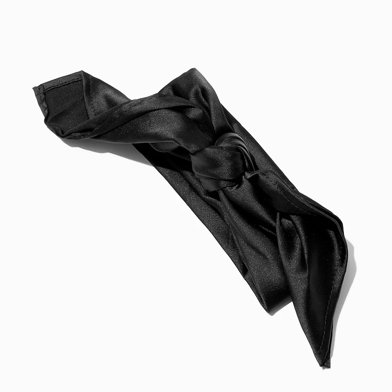 Black Satin Bandana Headwrap