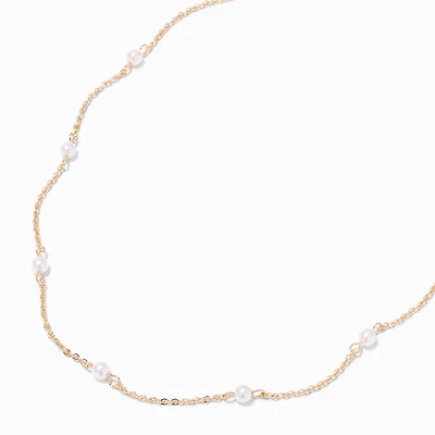 Gold-tone & Pearl Choker Necklace