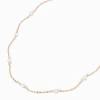 Gold-tone & Pearl Choker Necklace
