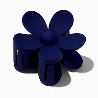 Navy Flower Medium Hair Claw