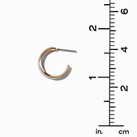 Gold-tone Glitter Hoop Earring Stackables Set - 3 Pack