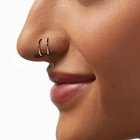 20G Silver-tone Stainless Steel Spiral Nose Stud