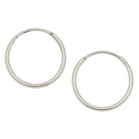 C LUXE by Claire's Silver-tone Titanium 10mm Sleek Hoop Earrings