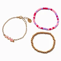 Ombré Pink Butterfly Bracelet Set - 3 Pack