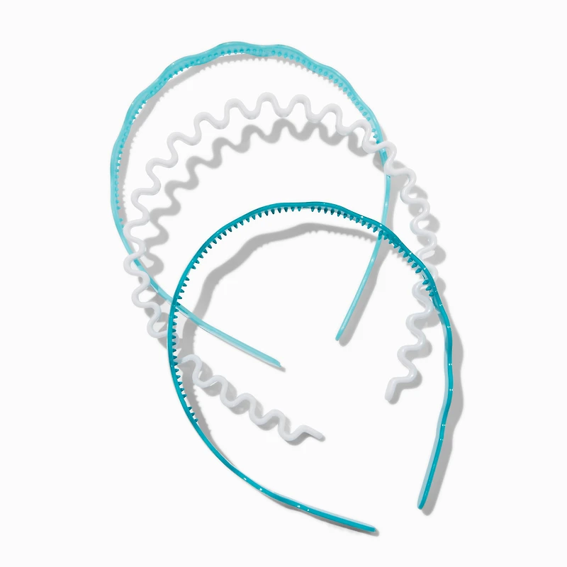 Claire's Club Blue Wavy Mixed Headbands - 3 Pack