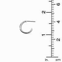 Silver-tone Graduated Embellished Huggie Hoop Earring Stackables Set - 3 Pack