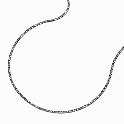 Silver-tone Curb Chain Necklace