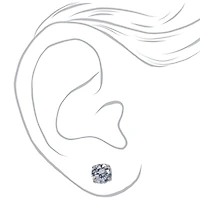 C LUXE by Claire's Sterling Silver Cubic Zirconia 6mm Round Stud Earrings